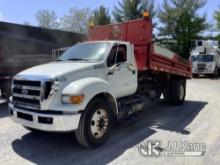 2012 Ford F750 Dump Truck Runs, Moves & Operates, Check Engine Light On, Reduced Power, Rust & Body 