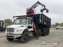 Prentice 2124, Grappleboom/Log Loader Crane mounted behind cab on 2016 Freightliner M2106 Dump Debri