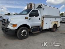 2011 Ford F650 Enclosed Service Truck Runs & Moves, Body & Rust Damage, Missing Mirror