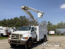Terex/HiRanger SC42, Over-Center Bucket Truck rear mounted on 2007 Ford F750 Utility Truck Runs,Move