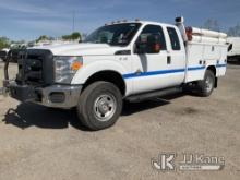 2013 Ford F350 4x4 Extended-Cab Service Truck Runs & Moves, Missing Rear Seating, Body & Rust Damage