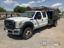 2016 Ford F550 4x4 Crew-Cab Flatbed Truck Runs & Moves, Body & Rust Damage