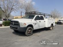 2014 RAM 3500 4x4 Utility Truck, 1 TON 4X4 CREW CAB W/UTILITY Runs & Moves, Exhaust Leak