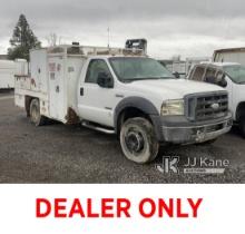 2005 Ford F450 Utility Truck Not Running, Engine Will Not Turn Over, Interior Stripped of Parts