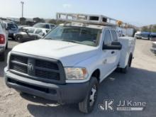 2012 Dodge RAM 3500 Service Truck, 1 TON 4X4 CREW CAB W/UTILITY Runs & Moves