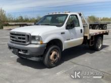 2004 Ford F450 4x4 Flatbed Truck Rough Idle, Oil Leak) (Runs & Moves