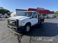 2011 Ford F350 Stake Truck Duke Unit) (Runs & Moves) (Check Engine Light On, Air Bag Light On, Body/