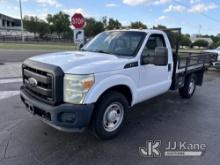 2011 Ford F350 Stake Truck Duke Unit) (Runs & Moves) (Jump To Start, Check Engine Light On