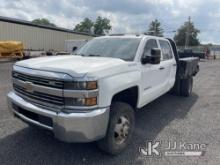 2016 Chevrolet Silverado 3500HD 4x4 Crew-Cab Flatbed Truck Runs & Moves) (Body Damage, Pictured