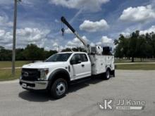 2019 Ford F550 Enclosed Extended-Cab Mechanics Truck Runs, Moves, Crane & Air Compressor Operates) (