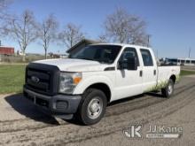 2011 Ford F250 Crew-Cab Pickup Truck Runs & Moves, Rear Passenger Side Damaged, Hood Latch Will Not 