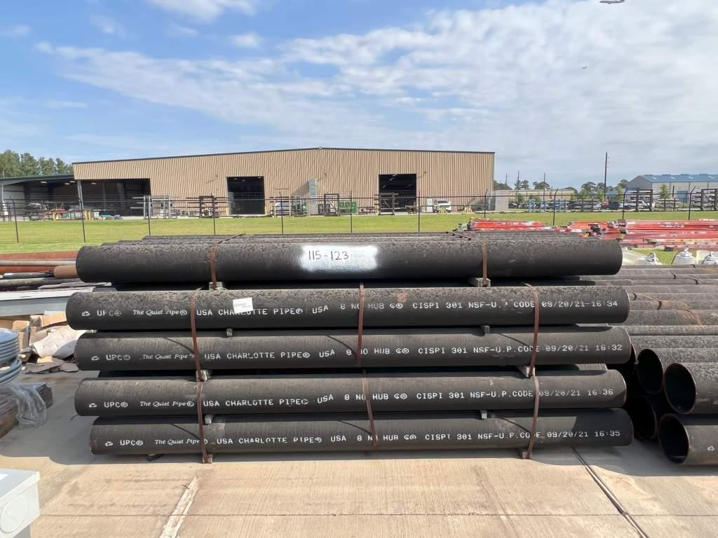 (8) JOINTS CHARLOTTE PIPE 8” NO HUB X 10’ CISPI 301 NSF-U PIPE