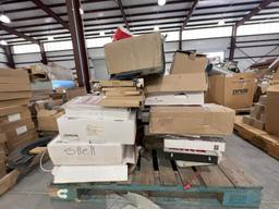 PALLET OF ASSORTED EXIT SIGNS AND MOUNTING HARDWARE