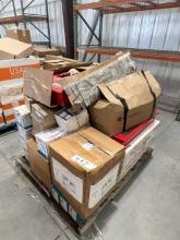 PALLET OF ASSORTED FIRE ALARMS PARTS AND FIXTURES;  CONTROL PANELS; STROBE LIGHTS; SPEAKER POWER SUP