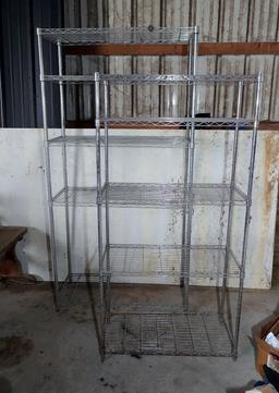 (2) Stainless Steel Metro Racks, approx. 5' & 6', one w/ broken bottom shelf