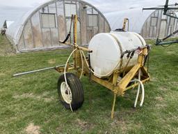 110-GALLON TANK ON 3PT TRAILER FRAME WITH TIRES