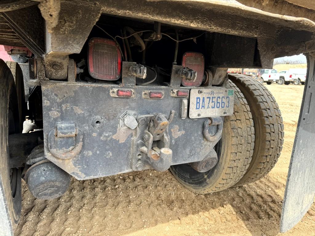 1996 FORD L8000 TANDEM AXLE DUMP TRUCK, CUMMINS DIESEL ENGINE, 8LL TRANS, 14' BOX, ELECTRIC TARP, RE