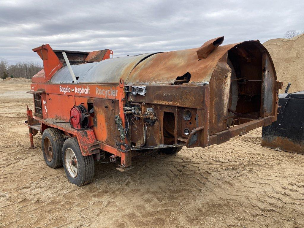 2005 BAGELA  BA 10000 ASPHALT RECYCLER, TANDEM AXLE, KUBOTA DIESEL ENGINE, HAS FIRE DAMAGE, FOR PART