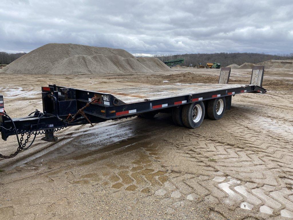 1979 HYSTER TANDEM AXLE EQUIPMENT TRAILER, TANDEM DUALS, PINTLE HITCH, AIR BRAKES, TILT TRAILER, RAM