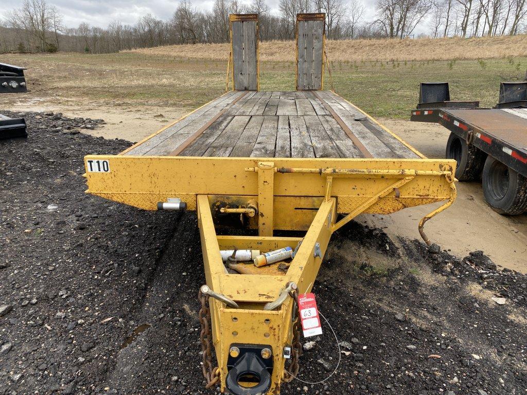 2001 ECONOLINE TANDEM AXLE EQUIPMENT TRAILER, TILT TRAILER, REAR RAMPS, GVWR 25,000 LBS, PINTLE HITC