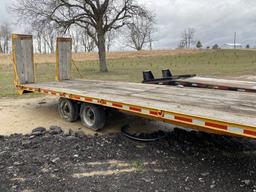 2001 ECONOLINE TANDEM AXLE EQUIPMENT TRAILER, TILT TRAILER, REAR RAMPS, GVWR 25,000 LBS, PINTLE HITC