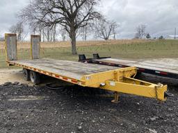 2001 ECONOLINE TANDEM AXLE EQUIPMENT TRAILER, TILT TRAILER, REAR RAMPS, GVWR 25,000 LBS, PINTLE HITC