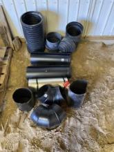 ASSORTED TILE AND DUCT PIPING AND ELBOWS