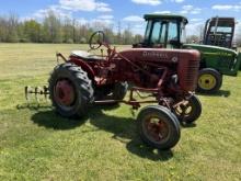 MCCORMICK FARMALL SUPER A TRACTOR WITH REAR CULTIVATOR, PTO, 11.2-24 REAR TIRES