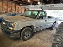 2004 CHEVY 1500 SILVERADO REGULAR CAB PICKUP, LONG BOX, 4.8L V8 GAS ENGINE, AUTO TRANSMISSION, MILES