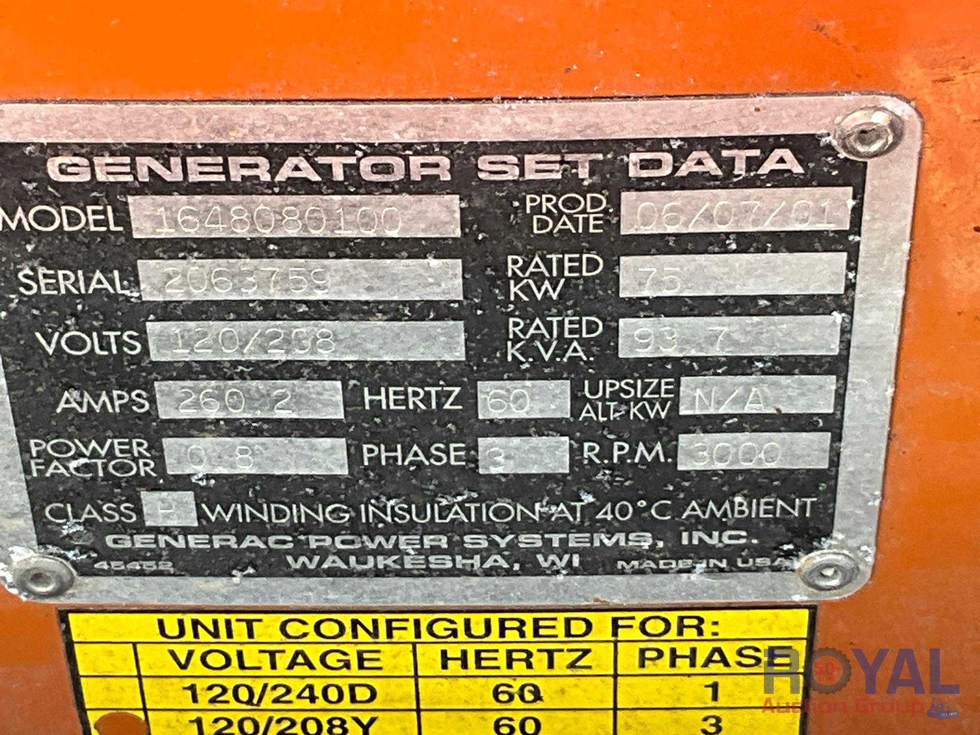 2001 Generac 2000 Series Generator