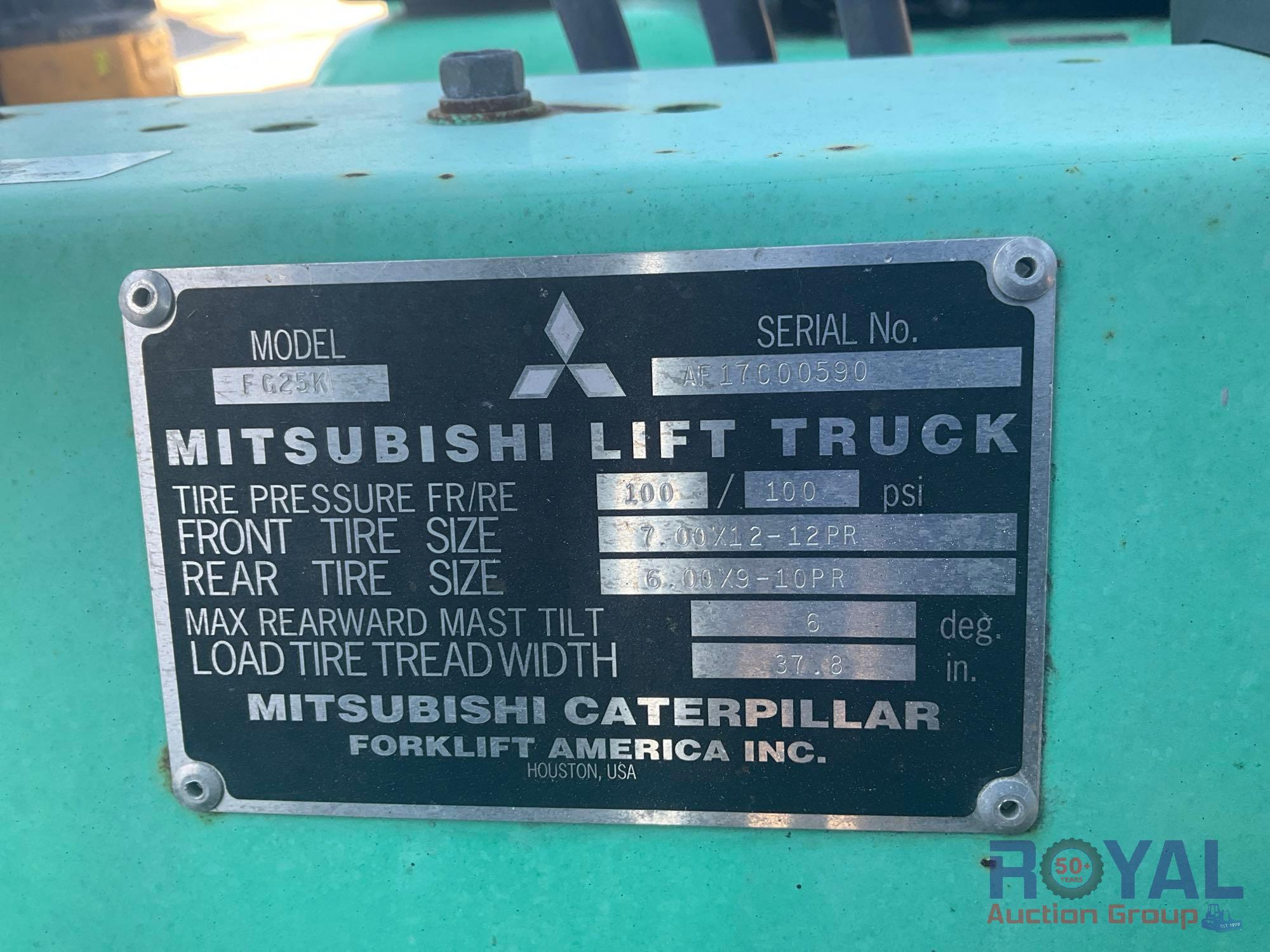 2001 Mitsubishi FG25K 5,000LB Pneumatic Tire Forklift