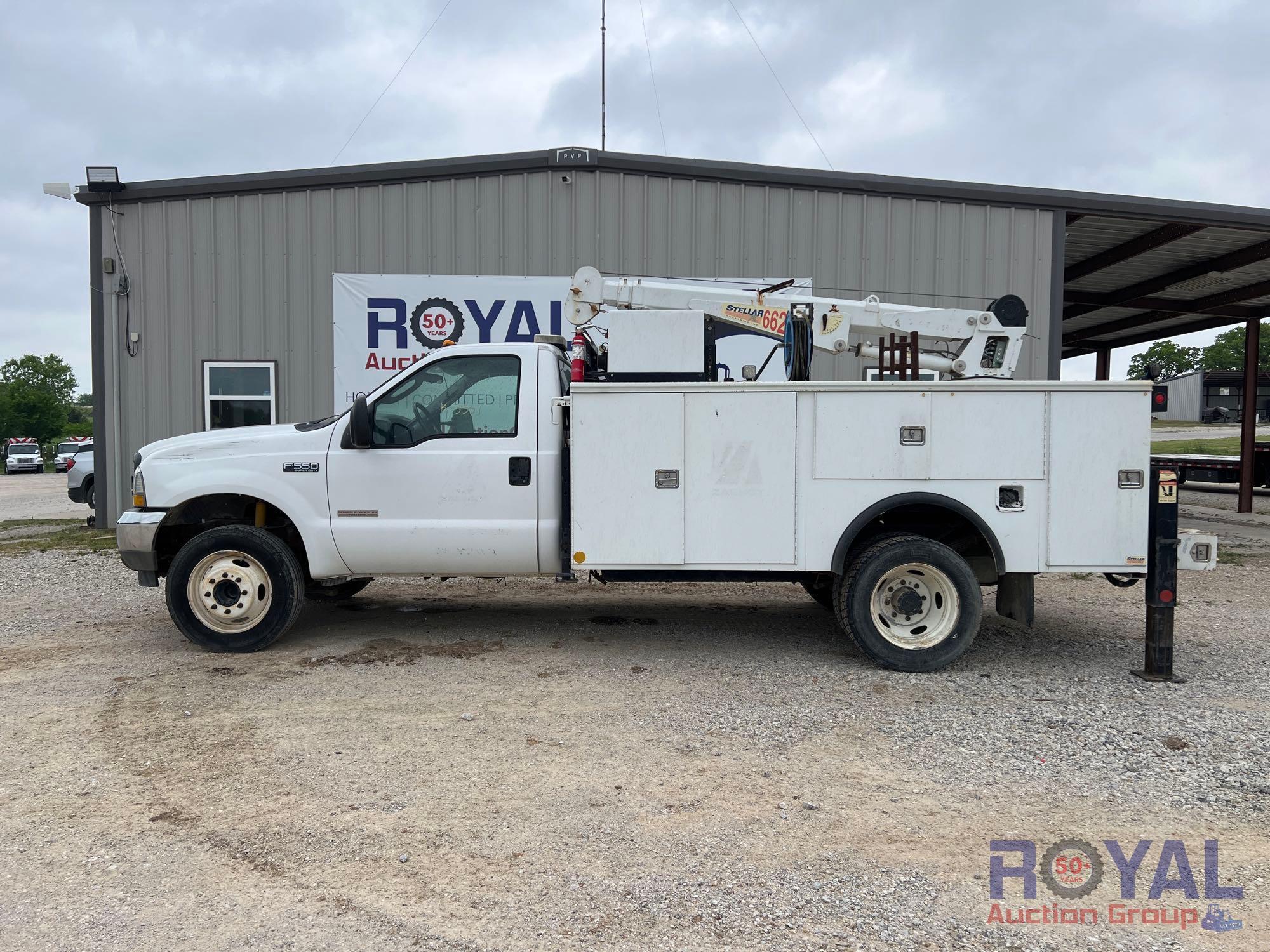 2004 Ford F550 Stellar 6620 Crane Service Truck