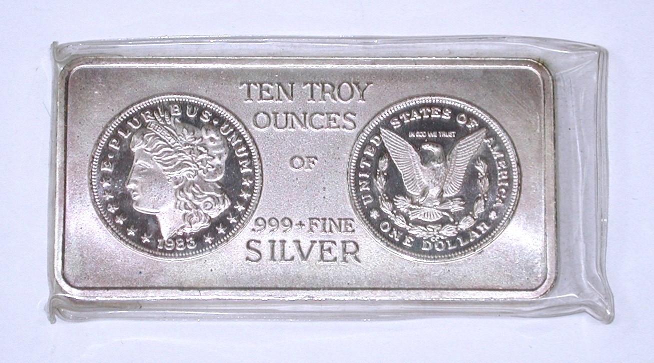 TEN (10) .999 FINE TROY OZ SILVER BAR - SOUTH EAST REFINING