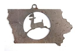 Iowa/John Deere Logo Shaped Metal Medallions (40), 3" L.