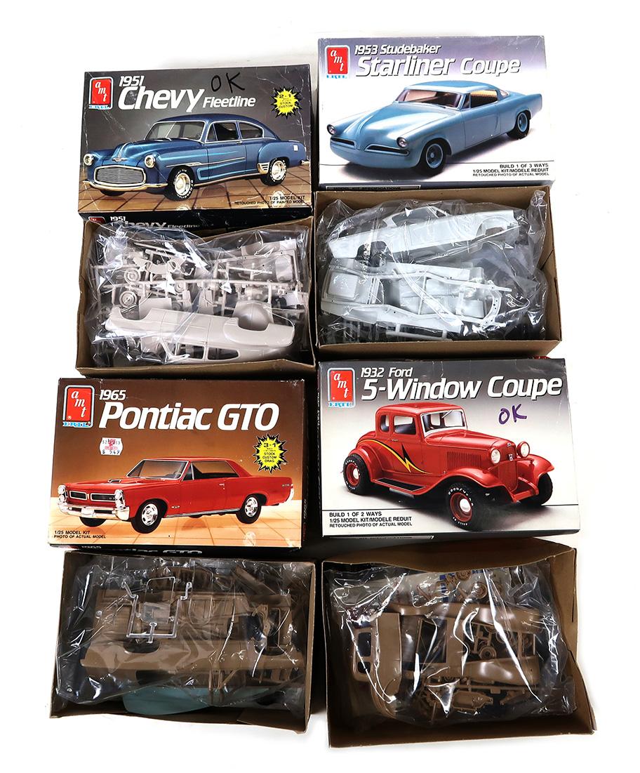 Toy Scale Models (4) Ertl, 1932 Ford 5-Window Coupe, 1951 Chevy Fleetline,