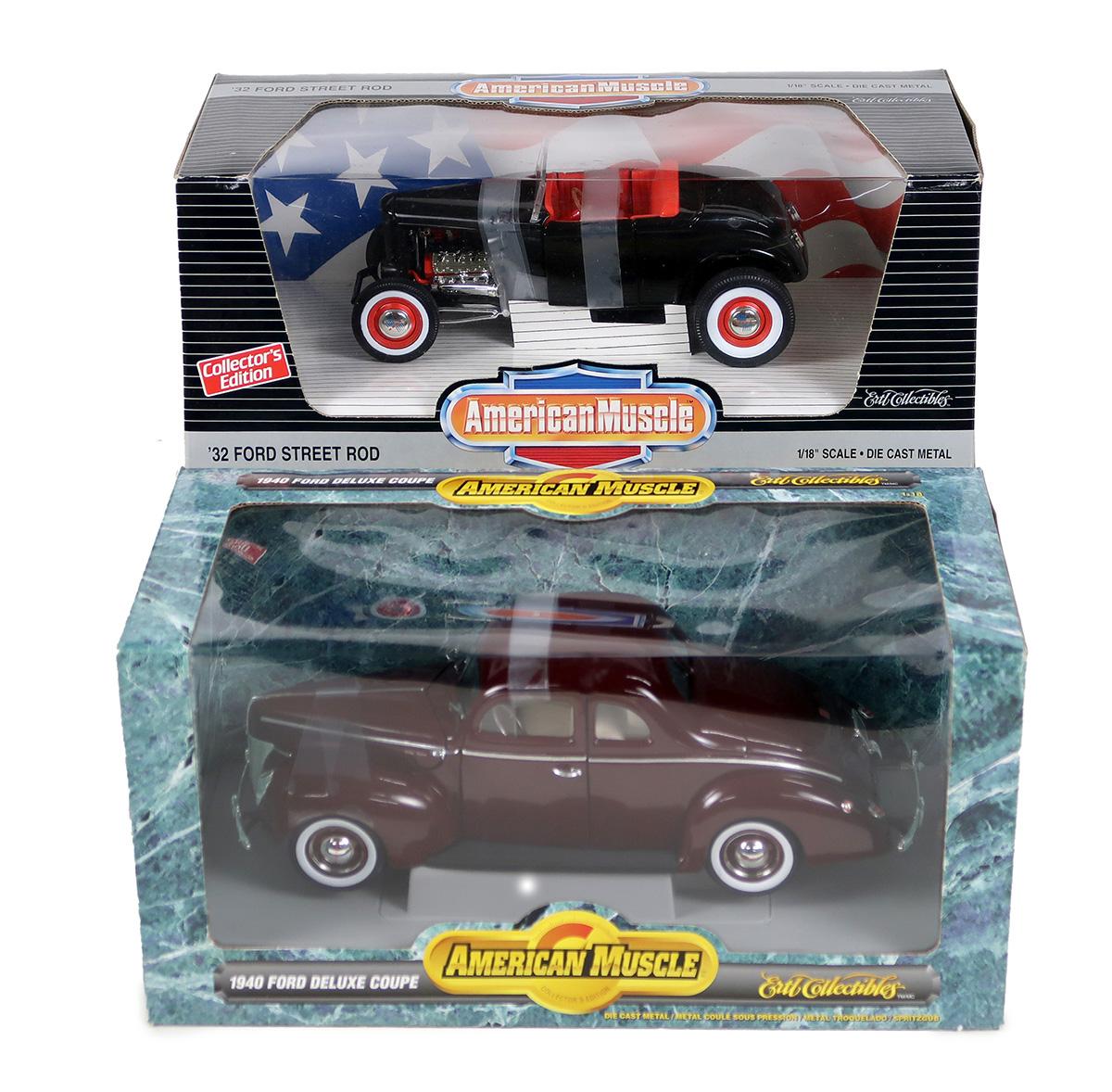Toy Scale Models (2), American Muscle 1932 Ford Street Rod & 1940 Ford Delu