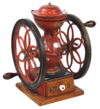 Coffee Mill, Enterprise No.5, cast iron double wheel counter model w/orig p