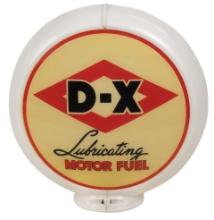 Petroliana D-X Gas Pump Globe, reverse painted lenses in white plastic body