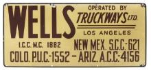 Transportation Trucking Sign, double-sided porcelain on steel, reversible s