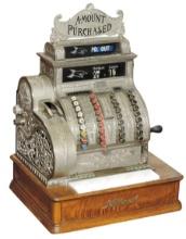 National Cash Register, Model 452, c.1912, ornate cast brass w/nickel finis