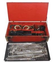 Toy Erector Car Builder, Gilbert wood-cased steel construction set w/parts