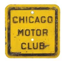Automobilia Sign, Chicago Motor Club, embossed steel w/orig paint, VG+ cond