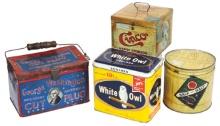 Tobacco Tins (4), Cinco Handy Humidor, George Washington Cut Plug lunch box