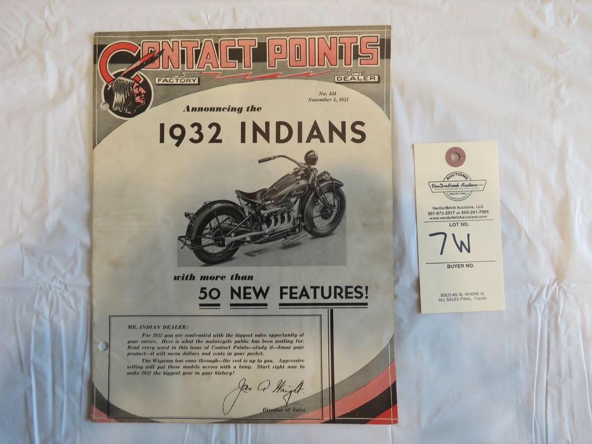 Contact Points- No. 434, November 5, 1931 "Announcing the 1932 Indians"