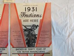 Lot of 1931 Indian Motorcycles Brochures