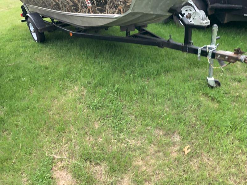 Aluminum Bass Boat with Trailer and Outboard