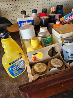 lot of Cleaning supplies and lubes