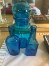blue glass bottles B1