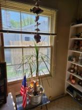 Plant with stand and hanging decor.b2