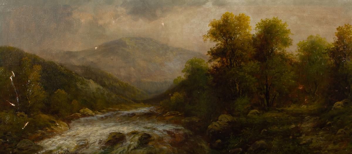 Wilhelm Olbrich (Austrian, fl.1860-1870) Landscape Oil on Canvas